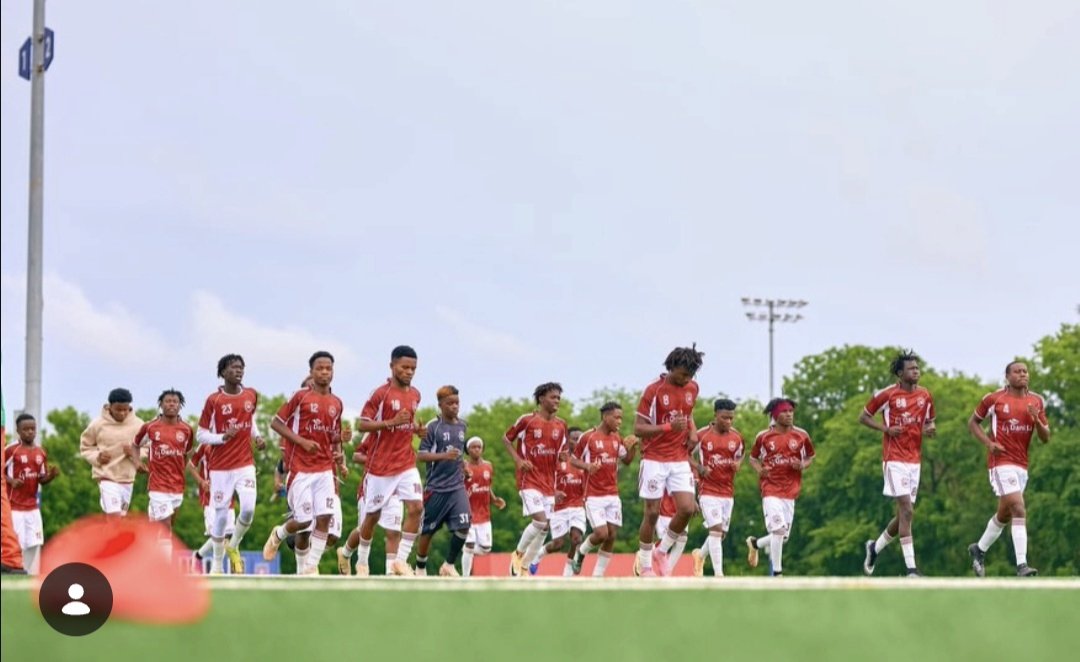 FC Super Sport players jogging during warm-up